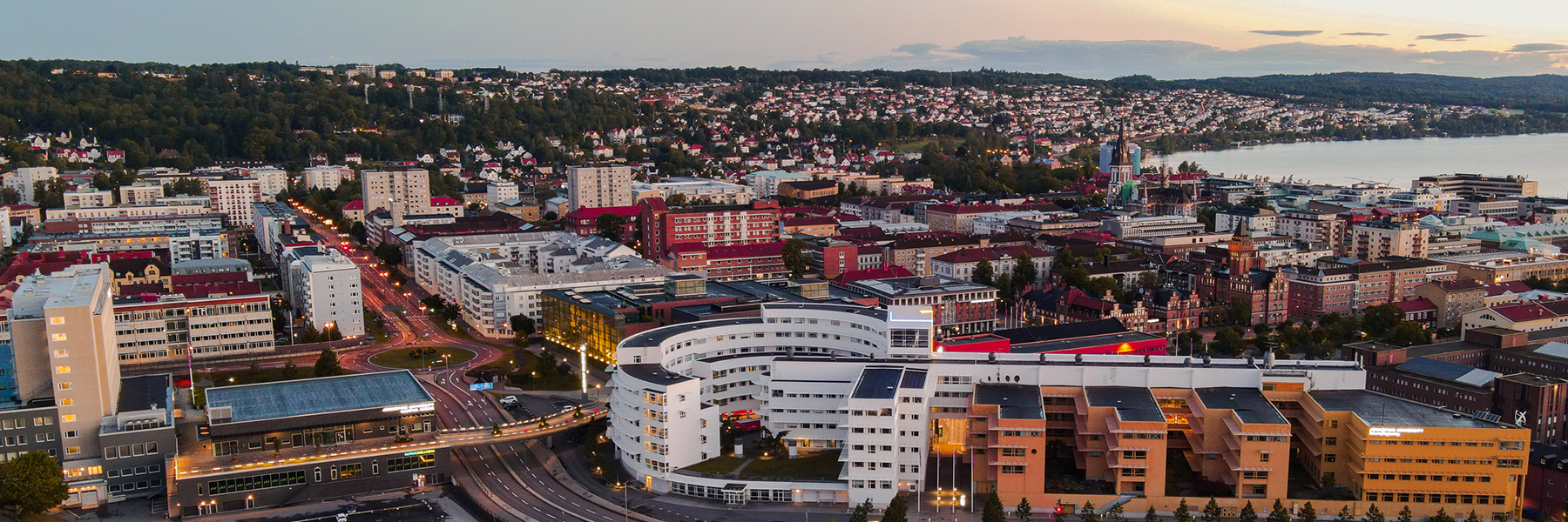 Overhead view of the Swedish city of Jönköping